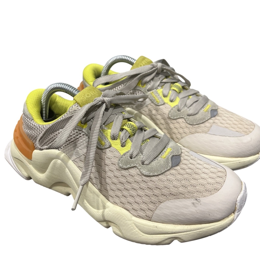 Sorel Sneakers Women 7.5 Sea Salt Kinetic‎ Impact Lace Chunky Neon Mesh Shoes